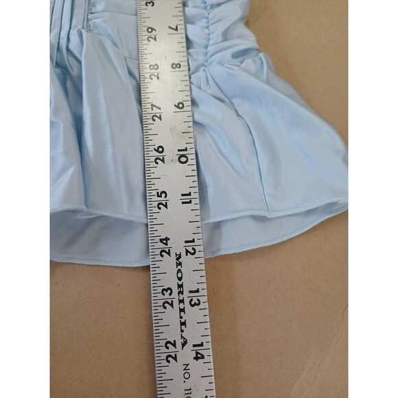 I.AM.GIA Circe Micro Mini Skirt XXS Ice Blue Ruched Low Rise Soft Girl Coquette - Picture 3 of 7